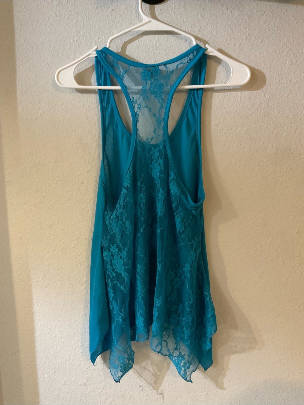 Exist Turquoise Lace-Back Racer Tank - Picture 2 of 3